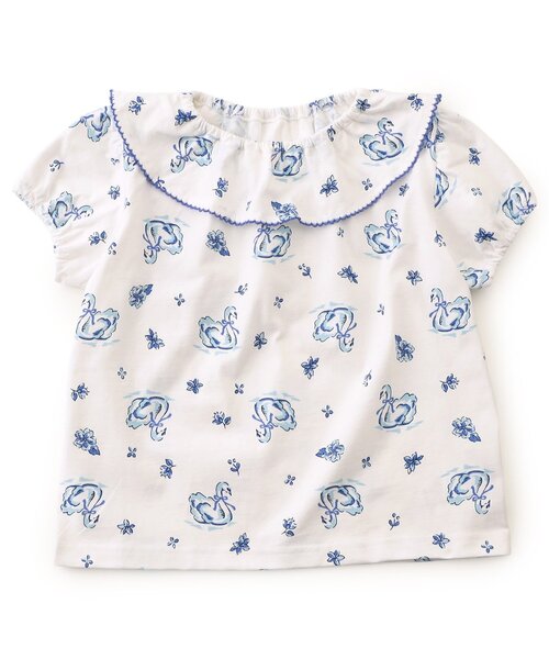 Boribon(ボリボン)の「【リンク】スワン・ローズガーデン総柄Tシャツ(Tシャツ/カットソー・キッズ・ブルー/ピンク/レッド・80/90/100/110/120)」の9枚目の写真