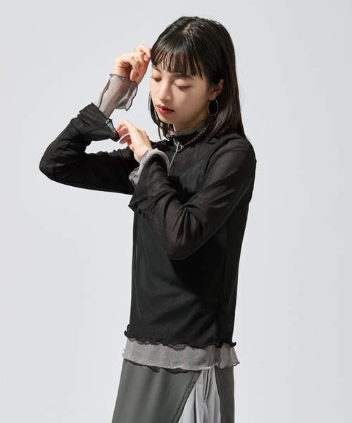 Ellno de Mavie(エルノデメヴィ)の「リバーシブルメロウシアートップス(Tシャツ/カットソー・レディース・ブラック/ブルー・FREE)」の12枚目の写真