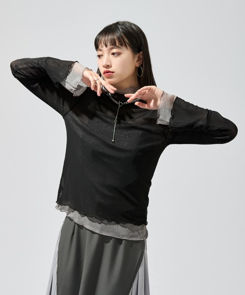Ellno de Mavie(エルノデメヴィ)の「リバーシブルメロウシアートップス(Tシャツ/カットソー・レディース・ブラック/ブルー・FREE)」の13枚目の写真