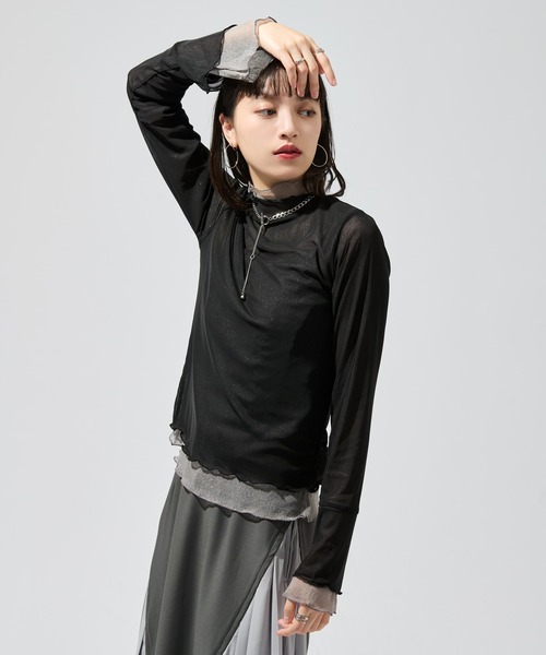 Ellno de Mavie(エルノデメヴィ)の「リバーシブルメロウシアートップス(Tシャツ/カットソー・レディース・ブラック/ブルー・FREE)」の14枚目の写真