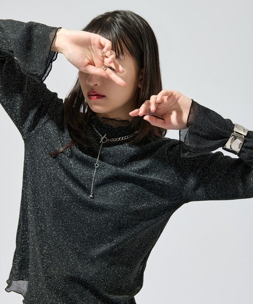 Ellno de Mavie(エルノデメヴィ)の「リバーシブルメロウシアートップス(Tシャツ/カットソー・レディース・ブラック/ブルー・FREE)」の3枚目の写真