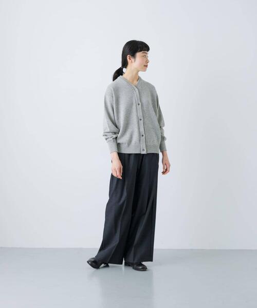 かぐれ（カグレ）の「ドライコットンVネックカーディガン（ニット/セーター・レディース・チャコールグレー/グレー・FREE）」の7枚目の写真