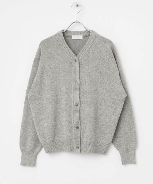 かぐれ（カグレ）の「ドライコットンVネックカーディガン（ニット/セーター・レディース・チャコールグレー/グレー・FREE）」の10枚目の写真