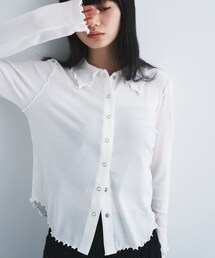 edge-fit ribbed cardigan