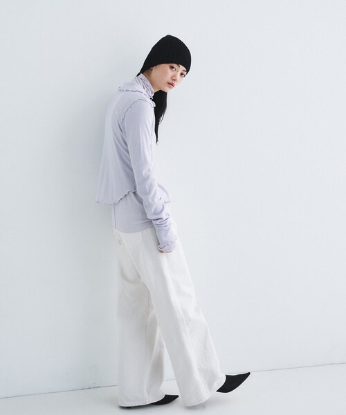 CODE A（コードエー）の「edge－fit ribbed cardigan（カーディガン/ボレロ・レディース・ライトグレー/ホワイト/ライトブルー・00）」の14枚目の写真