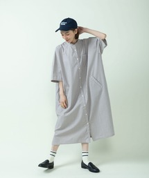 PAR ICI | チェック/無地 BIGシャツワンピース(シャツワンピース)