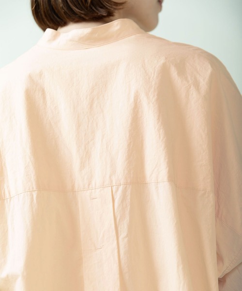 PAR ICI（パーリッシィ）の「チェック/無地 BIGシャツワンピース（シャツワンピース・レディース・ピンク/ダークブラウン/イエロー/サックスブルー/アイボリー・FREE）」の12枚目の写真