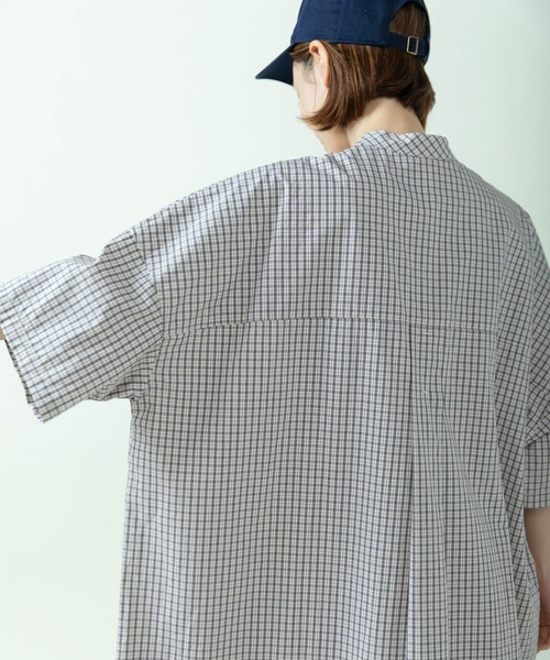 PAR ICI（パーリッシィ）の「チェック/無地 BIGシャツワンピース（シャツワンピース・レディース・ピンク/ダークブラウン/イエロー/サックスブルー/アイボリー・FREE）」の18枚目の写真