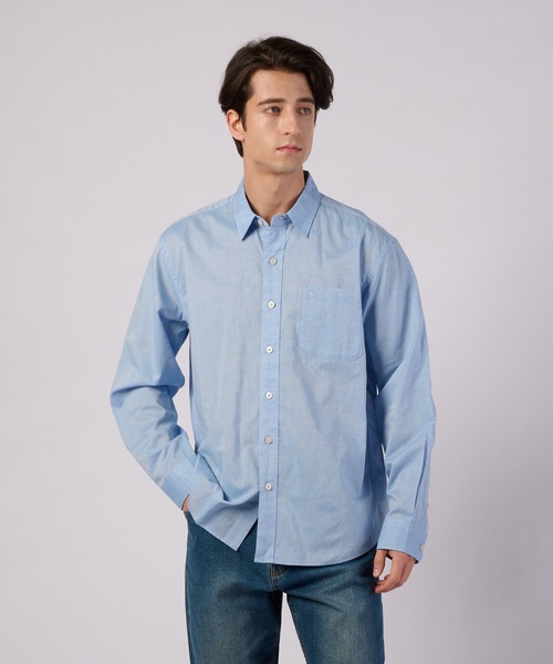 Eddie Bauer(エディーバウアー)の「コットンリネン 長袖 シャツ(シャツ/ブラウス・メンズ・ブルー/ホワイト/ネイビー・S/XXL/XL/L/M)」の8枚目の写真