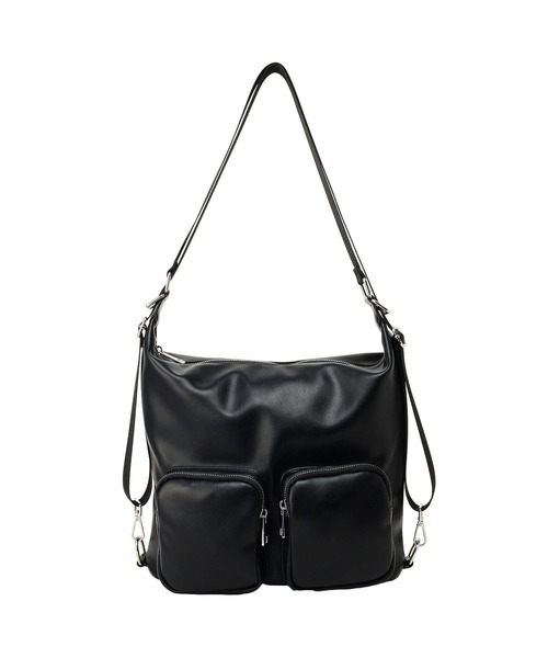 earth music&ecology（アースミュージックアンドエコロジー）の「Wポケット３WAYショルダーバッグ（ショルダーバッグ・レディース・ブラック/アイボリー・FREE）」の21枚目の写真