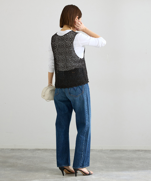 IENA（イエナ）の「enrica/エンリカ レースガラKNIT ニット KNIT225（ニット/セーター・レディース・グレー/ブラック・FREE）」の6枚目の写真