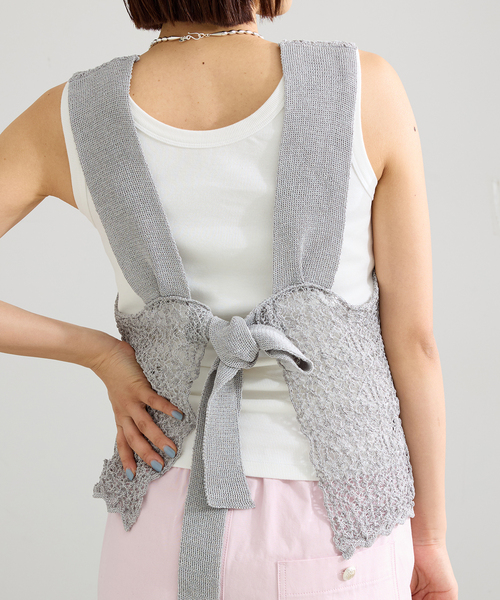 IENA（イエナ）の「enrica/エンリカ レースガラKNIT ニット KNIT225（ニット/セーター・レディース・グレー/ブラック・FREE）」の9枚目の写真