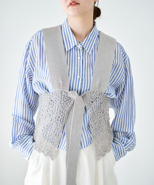 IENA（イエナ）の「enrica/エンリカ レースガラKNIT ニット KNIT225（ニット/セーター・レディース・グレー/ブラック・FREE）」の16枚目の写真