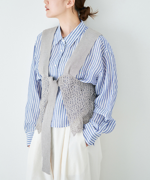 IENA（イエナ）の「enrica/エンリカ レースガラKNIT ニット KNIT225（ニット/セーター・レディース・グレー/ブラック・FREE）」の19枚目の写真