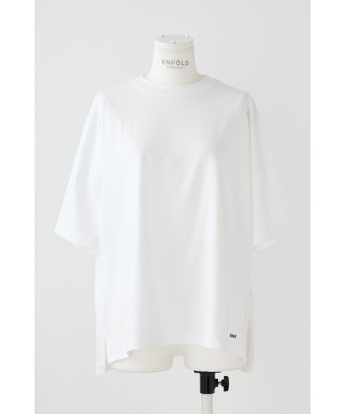 ENFOLD(エンフォルド)の「SLIT BIG T-SHIRT(Tシャツ/カットソー・レディース・ホワイト/イエロー/ダークネイビー・38)」の2枚目の写真