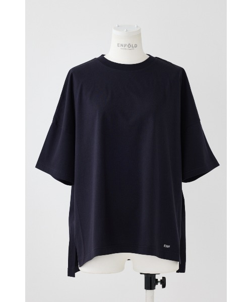 ENFOLD(エンフォルド)の「SLIT BIG T-SHIRT(Tシャツ/カットソー・レディース・ホワイト/イエロー/ダークネイビー・38)」の3枚目の写真