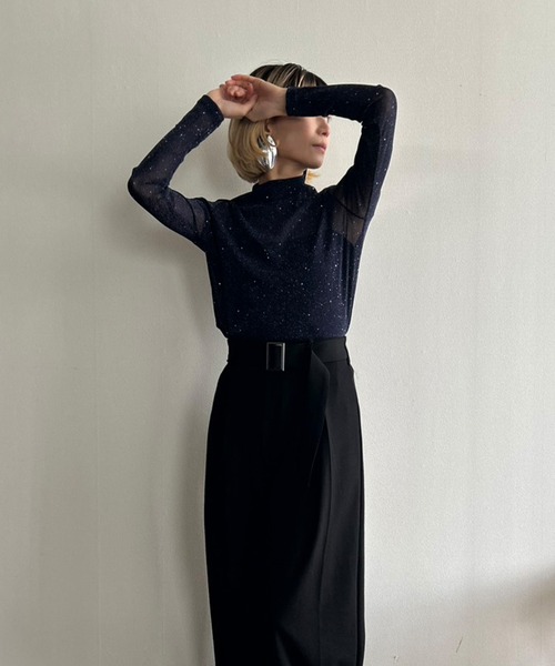 Kotoe（コトエ）の「プチハイネック ギャラクシーラメカットソー（Tシャツ/カットソー・レディース・ホワイト/ベージュ/ネイビー/ブラック・FREE）」の21枚目の写真