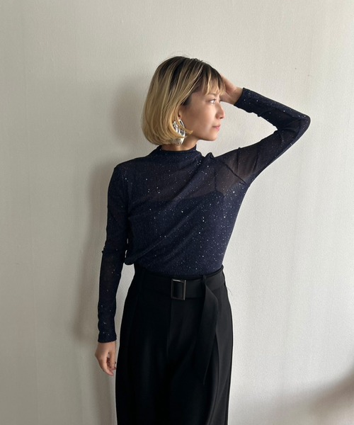 Kotoe（コトエ）の「プチハイネック ギャラクシーラメカットソー（Tシャツ/カットソー・レディース・ホワイト/ベージュ/ネイビー/ブラック・FREE）」の22枚目の写真