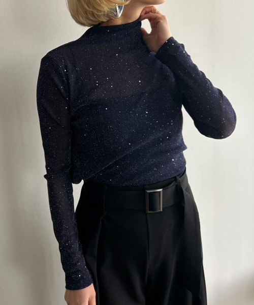 Kotoe（コトエ）の「プチハイネック ギャラクシーラメカットソー（Tシャツ/カットソー・レディース・ホワイト/ベージュ/ネイビー/ブラック・FREE）」の17枚目の写真