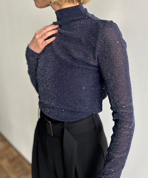 Kotoe（コトエ）の「プチハイネック ギャラクシーラメカットソー（Tシャツ/カットソー・レディース・ホワイト/ベージュ/ネイビー/ブラック・FREE）」の18枚目の写真