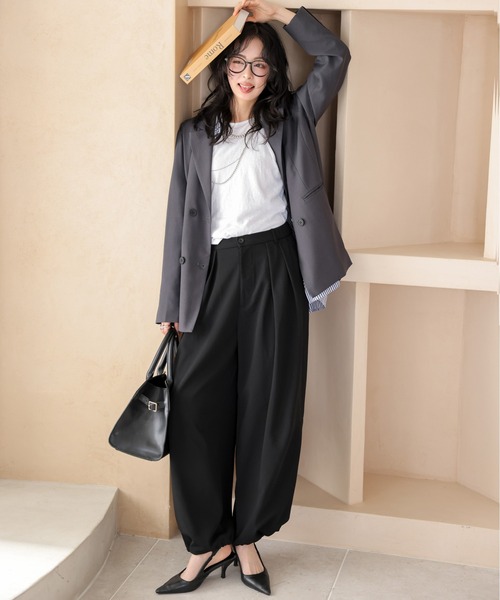 La-gemme(ラジェム)の「カーブタックワイドパンツ(その他パンツ・レディース・ベージュ/オリーブ/ブラック/ブラウン・L/M)」の11枚目の写真