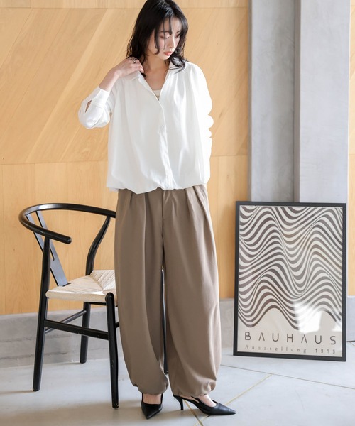 La-gemme(ラジェム)の「カーブタックワイドパンツ(その他パンツ・レディース・ベージュ/オリーブ/ブラック/ブラウン・L/M)」の13枚目の写真