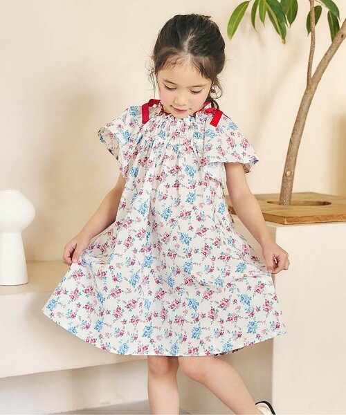 apres les cours(アプレレクール)の「【リンク】肩リボンフレアヒロインワンピース(ワンピース・キッズ・ブラウン/その他3/チェック/ストライプ・100/120/110/90/80/140/130)」の3枚目の写真