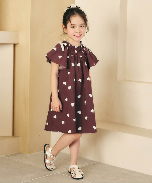 apres les cours(アプレレクール)の「【リンク】肩リボンフレアヒロインワンピース(ワンピース・キッズ・ブラウン/その他3/チェック/ストライプ・100/120/110/90/80/140/130)」の5枚目の写真