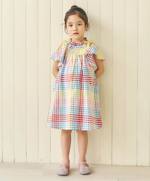 apres les cours(アプレレクール)の「【リンク】肩リボンフレアヒロインワンピース(ワンピース・キッズ・ブラウン/その他3/チェック/ストライプ・100/120/110/90/80/140/130)」の9枚目の写真