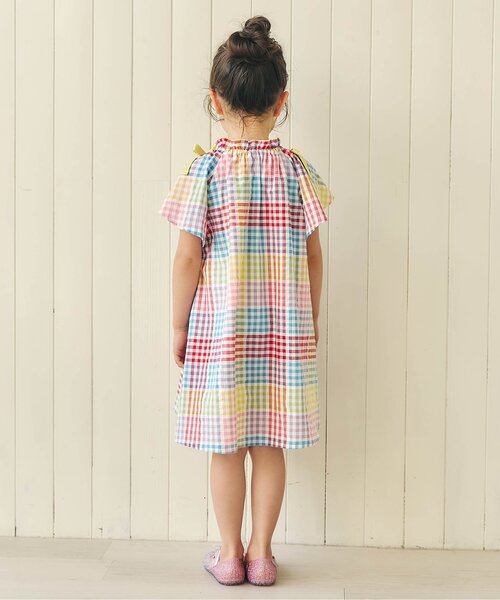 apres les cours(アプレレクール)の「【リンク】肩リボンフレアヒロインワンピース(ワンピース・キッズ・ブラウン/その他3/チェック/ストライプ・100/120/110/90/80/140/130)」の10枚目の写真
