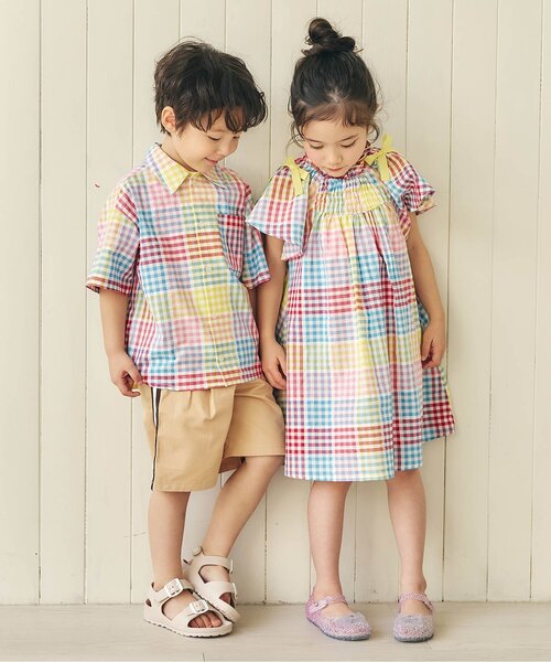 apres les cours(アプレレクール)の「【リンク】肩リボンフレアヒロインワンピース(ワンピース・キッズ・ブラウン/その他3/チェック/ストライプ・100/120/110/90/80/140/130)」の11枚目の写真