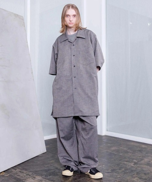 VOAAOV(ヴォアーブ)の「【VOAAOV】TWEED / STRIPE - SET UP Short Sleeve Shirt(シャツ/ブラウス・メンズ・ネイビー/ブラウン・1/2)」の7枚目の写真
