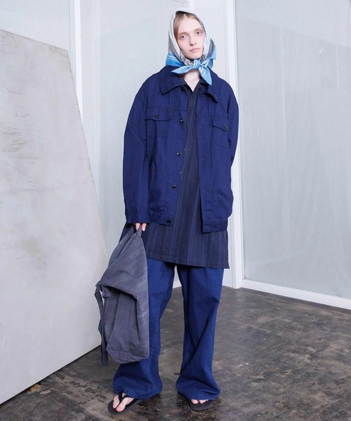 VOAAOV(ヴォアーブ)の「【VOAAOV】TWEED / STRIPE - SET UP Short Sleeve Shirt(シャツ/ブラウス・メンズ・ネイビー/ブラウン・1/2)」の11枚目の写真