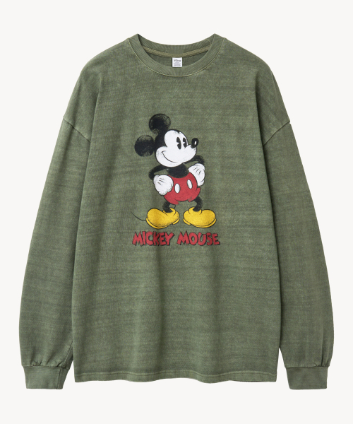 VTWO(ブイツー)の「ヴィンテージウォッシング _ミッキー_ ロングスリーブTシャツ (カーキ)(Tシャツ/カットソー・レディース・その他・MEDIUM/LARGE)」の2枚目の写真