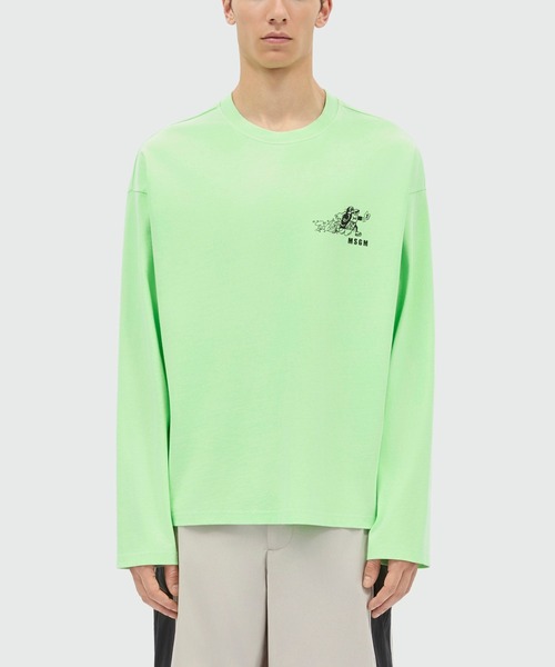 MSGM(エムエスジーエム)の「MSGM SPRINT グラフィック ロングスリーブTシャツ(Tシャツ/カットソー・メンズ・グリーン・S/L/M)」の2枚目の写真