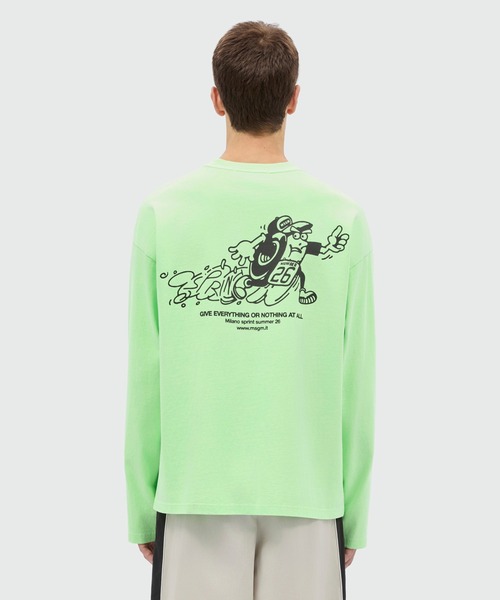 MSGM(エムエスジーエム)の「MSGM SPRINT グラフィック ロングスリーブTシャツ(Tシャツ/カットソー・メンズ・グリーン・S/L/M)」の3枚目の写真