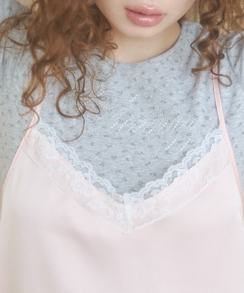 chernyy（チェルニー）の「satin lace mini cami dress / サテンレースキャミワンピ（ワンピース・レディース・ブラック/アイボリー/ピンク・MEDIUM/SMALL/LARGE）」の13枚目の写真