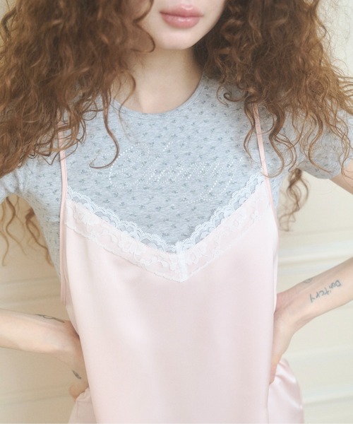 chernyy（チェルニー）の「satin lace mini cami dress / サテンレースキャミワンピ（ワンピース・レディース・ブラック/アイボリー/ピンク・MEDIUM/SMALL/LARGE）」の19枚目の写真