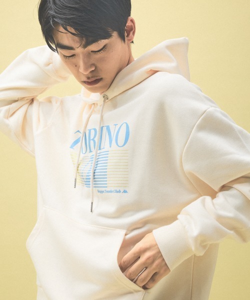 Kappa(カッパ)の「≪Kappa×and ST ウェルネスクラブ≫フーディー(パーカー・レディース・インディゴブルー/ネイビー/オフホワイト/ブラウン系その他・LARGE/MEDIUM/SMALL)」の2枚目の写真