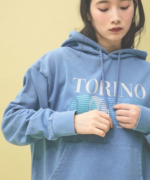 Kappa(カッパ)の「≪Kappa×and ST ウェルネスクラブ≫フーディー(パーカー・レディース・インディゴブルー/ネイビー/オフホワイト/ブラウン系その他・LARGE/MEDIUM/SMALL)」の4枚目の写真