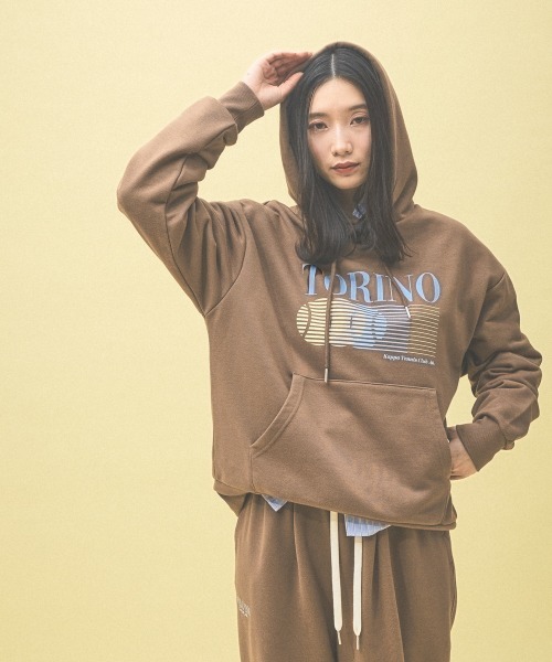 Kappa(カッパ)の「≪Kappa×and ST ウェルネスクラブ≫フーディー(パーカー・レディース・インディゴブルー/ネイビー/オフホワイト/ブラウン系その他・LARGE/MEDIUM/SMALL)」の7枚目の写真