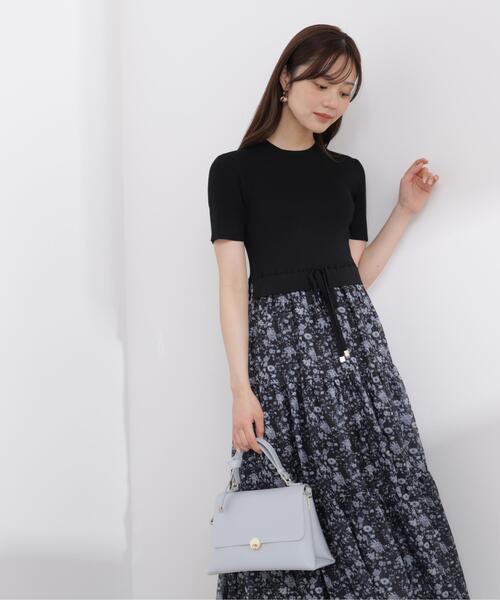 PROPORTION BODY DRESSING(プロポーションボディドレッシング)の「半袖花柄ドッキングニットワンピース / 1216140410(ワンピース・レディース・ネイビー/ブラック・MEDIUM/P/S/SMALL)」の21枚目の写真