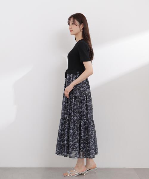 PROPORTION BODY DRESSING(プロポーションボディドレッシング)の「半袖花柄ドッキングニットワンピース / 1216140410(ワンピース・レディース・ネイビー/ブラック・MEDIUM/P/S/SMALL)」の11枚目の写真