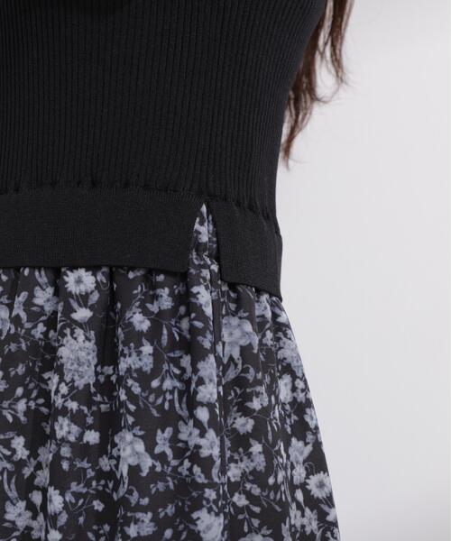 PROPORTION BODY DRESSING(プロポーションボディドレッシング)の「半袖花柄ドッキングニットワンピース / 1216140410(ワンピース・レディース・ネイビー/ブラック・MEDIUM/P/S/SMALL)」の14枚目の写真