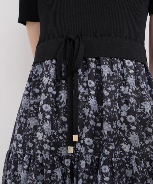 PROPORTION BODY DRESSING(プロポーションボディドレッシング)の「半袖花柄ドッキングニットワンピース / 1216140410(ワンピース・レディース・ネイビー/ブラック・MEDIUM/P/S/SMALL)」の15枚目の写真