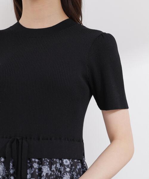 PROPORTION BODY DRESSING(プロポーションボディドレッシング)の「半袖花柄ドッキングニットワンピース / 1216140410(ワンピース・レディース・ネイビー/ブラック・MEDIUM/P/S/SMALL)」の16枚目の写真