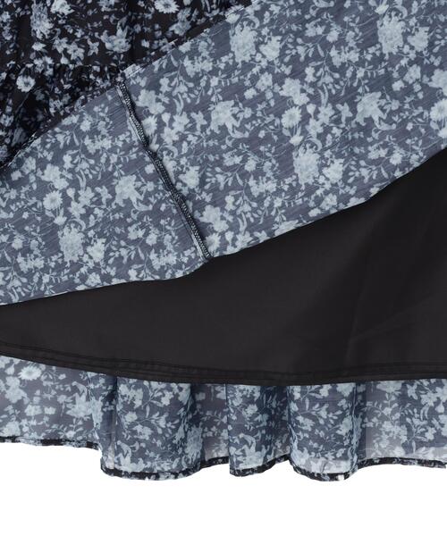 PROPORTION BODY DRESSING(プロポーションボディドレッシング)の「半袖花柄ドッキングニットワンピース / 1216140410(ワンピース・レディース・ネイビー/ブラック・MEDIUM/P/S/SMALL)」の4枚目の写真