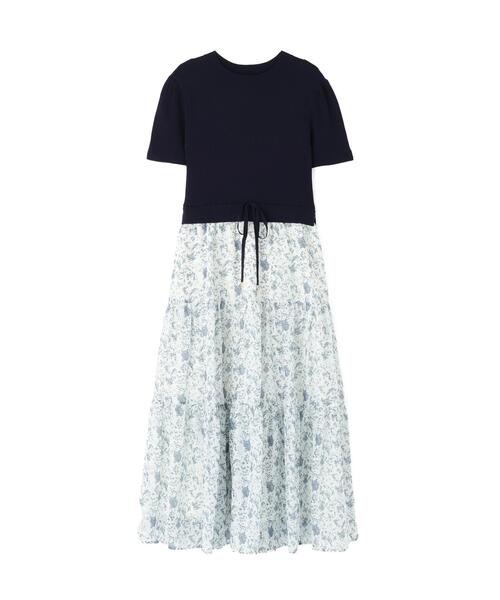 PROPORTION BODY DRESSING(プロポーションボディドレッシング)の「半袖花柄ドッキングニットワンピース / 1216140410(ワンピース・レディース・ネイビー/ブラック・MEDIUM/P/S/SMALL)」の7枚目の写真