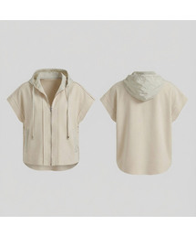 Lena Hood Zip-Up Vest (2colors)