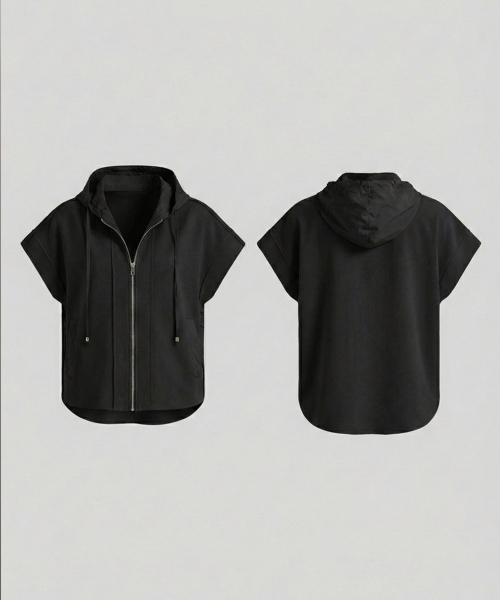VASCARA（バスカラ）の「Lena Hood Zip-Up Vest (2colors)（ベスト・レディース・ブラック/ライトベージュ・FREE）」の6枚目の写真